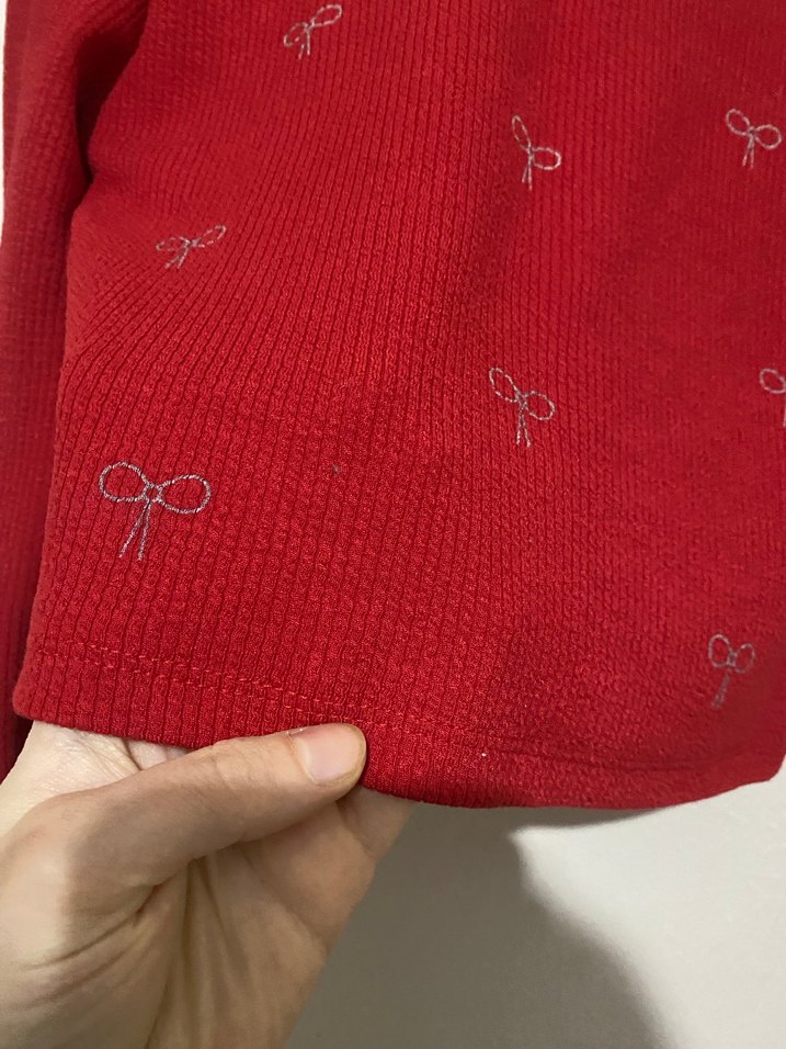 Nakışlı Kırmızı Kadın Sweatshirt - Görsel 3