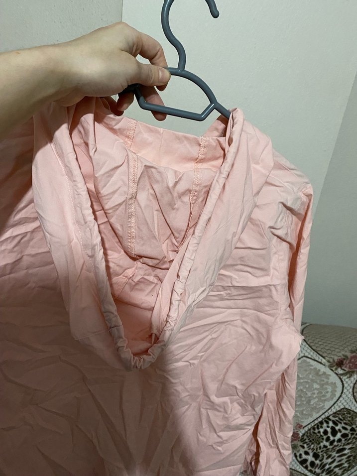 Pembe Kapüşonlu Kadın Midi Ceket - Görsel 4