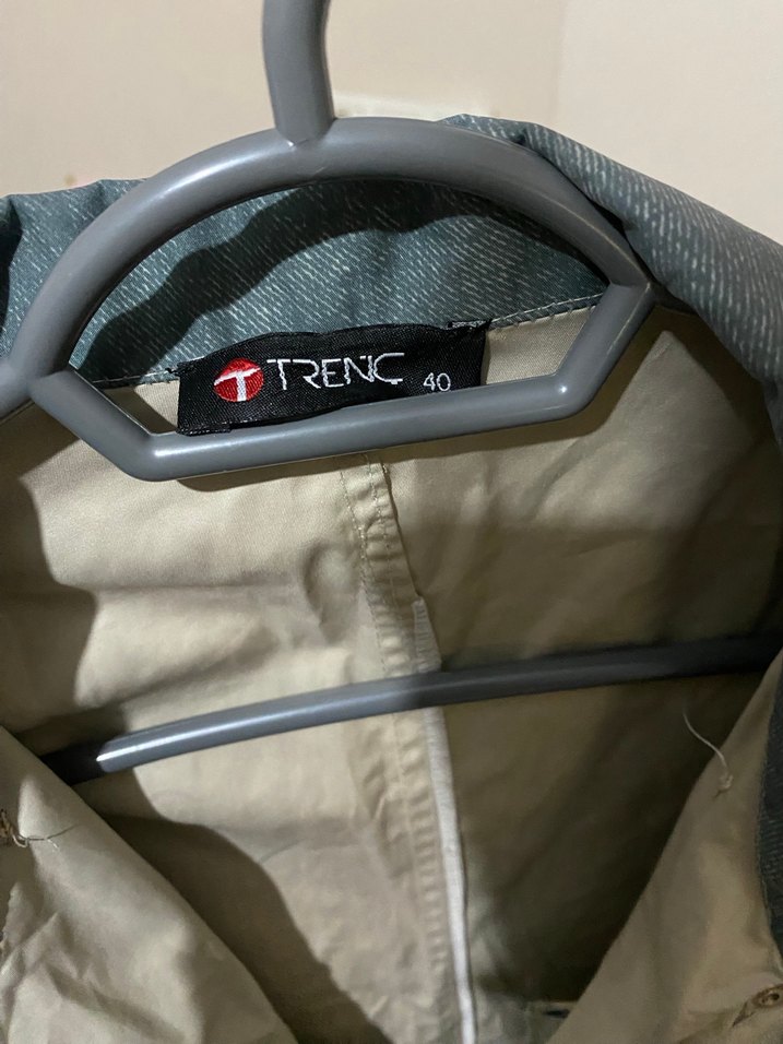 Gri Batik Desenli Kadın Denim Ceket - Görsel 5