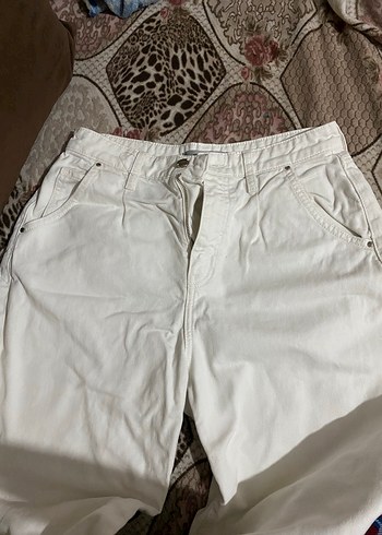 Beyaz Keten Regular Fit Erkek Pantolon - Görsel 5