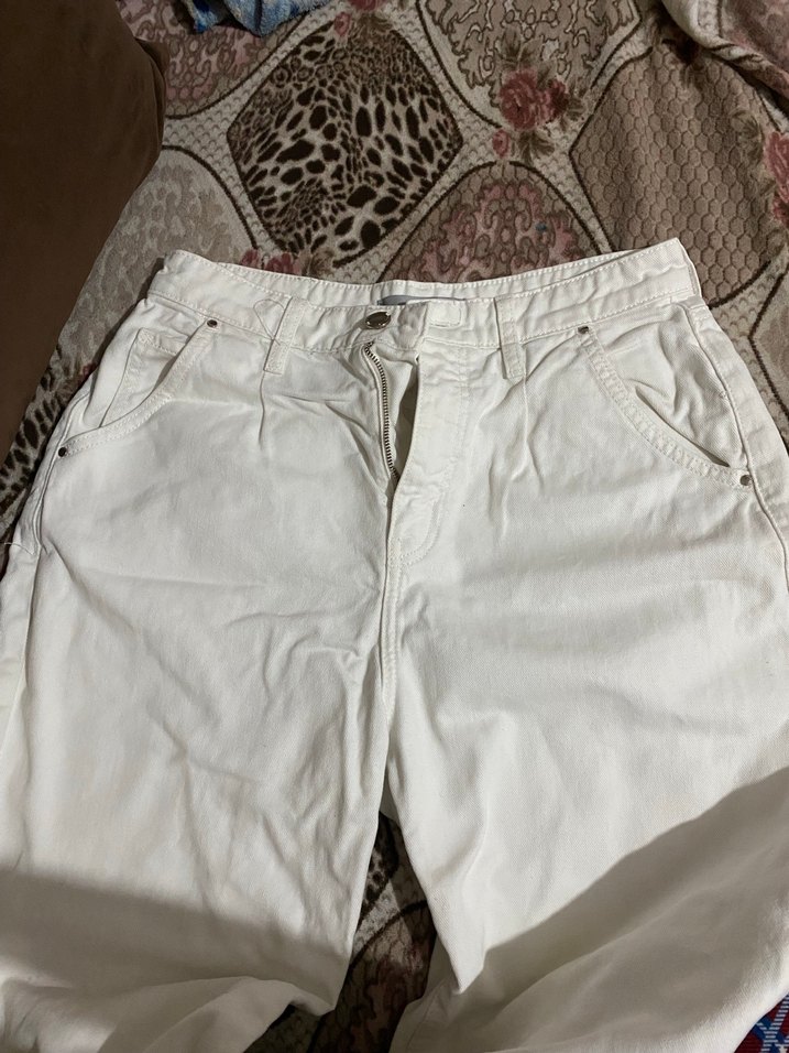 Beyaz Keten Regular Fit Erkek Pantolon - Görsel 5