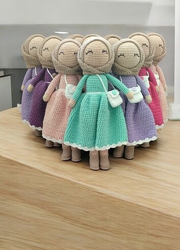  Beden çeşitli Renk Amigurumi tesettürlü bebek 