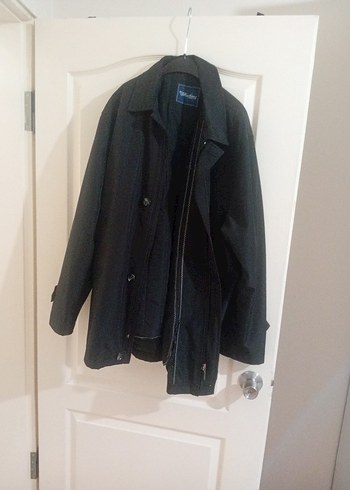 Düğmeli Siyah Midi Klasik Erkek Kaban - Görsel 2