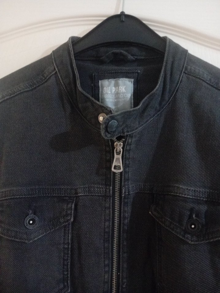 Siyah Fermuarlı Denim Erkek Ceket - Görsel 2