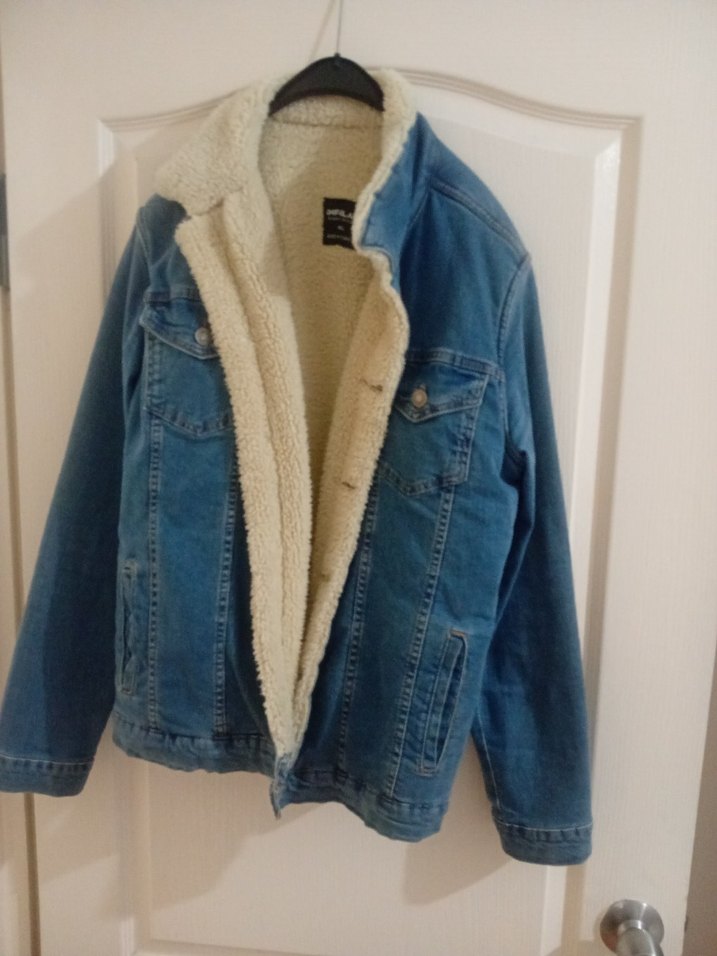 erkek  Mavi Kürklü Denim Ceket - Görsel 2