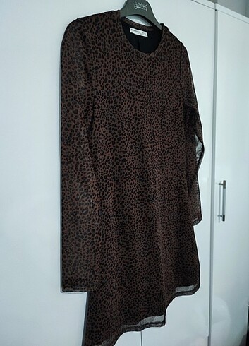 Pull and Bear Leopar mini elbise