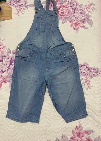 Hamile Mavi Denim Askılı Tulum - Görsel 4