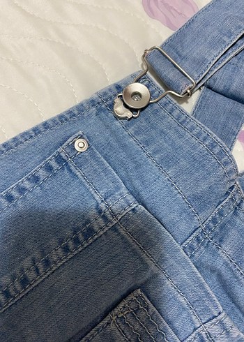 Hamile Mavi Denim Askılı Tulum - Görsel 3