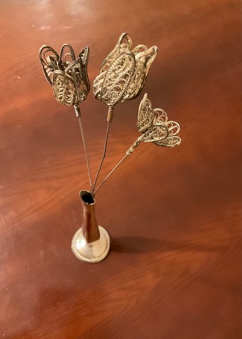 ALMAN GÜMÜŞÜ ŞEKERLİK ve 3 ÇİÇEKLİ VAZO - Görsel 2