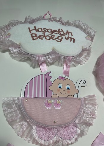 Pembe Kapı Süsü ve Yenidoğan Bebek Yatağı Süsü - Görsel 3