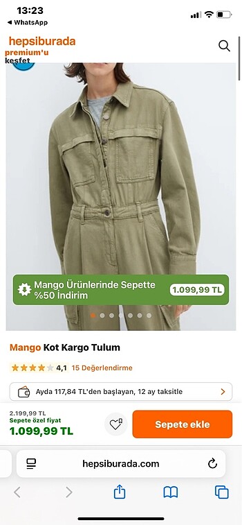 Mango kot kargo tulum