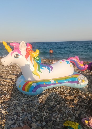 Beden Renkli Unicorn Şişme Deniz Simidi