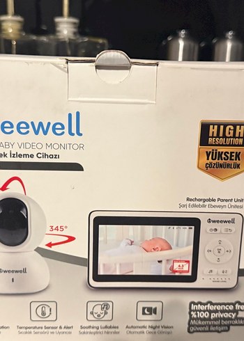 Weewell Bebek Monitörü 345° Dönerli, Gece Görüşlü - Görsel 3