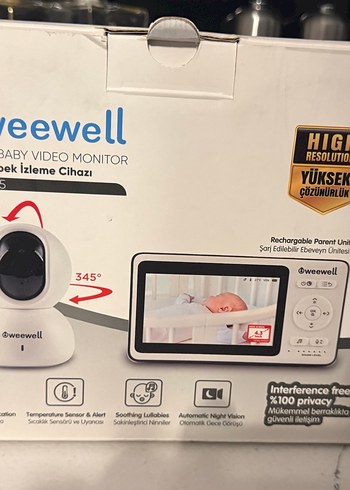 Weewell Bebek Monitörü 345° Dönerli, Gece Görüşlü - Görsel 2