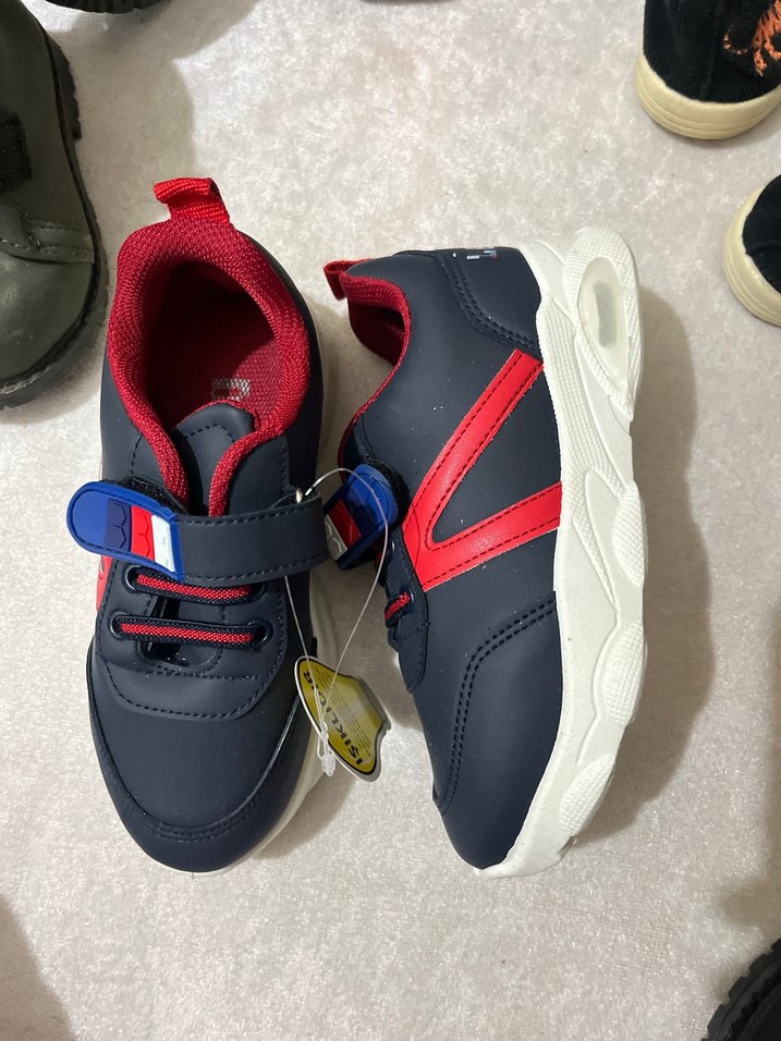 Renkli Erkek Çocuk Spor Ayakkabı Velcro - Görsel 2