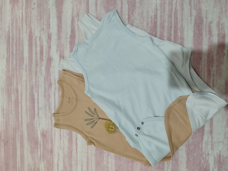 Erkek Bebek Kolsuz Pamuklu Body Seti - Görsel 2