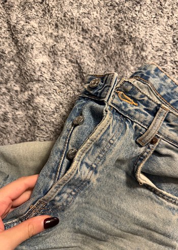 Kadın Kot Pantolon Midi Boy Bol Kesim - Görsel 4