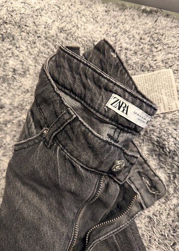 Gri Bol Kesim Midi Kot Pantolon - Görsel 2