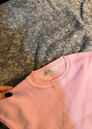 Pembe Kolsuz Salaş Kadın Süveter - Görsel 2