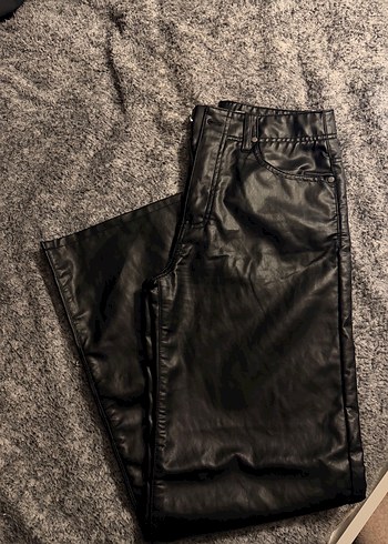 Kadın Siyah Deri pantolon - Görsel 2