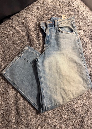 Bol Kesim Kadın Kot Pantolon - Görsel 2