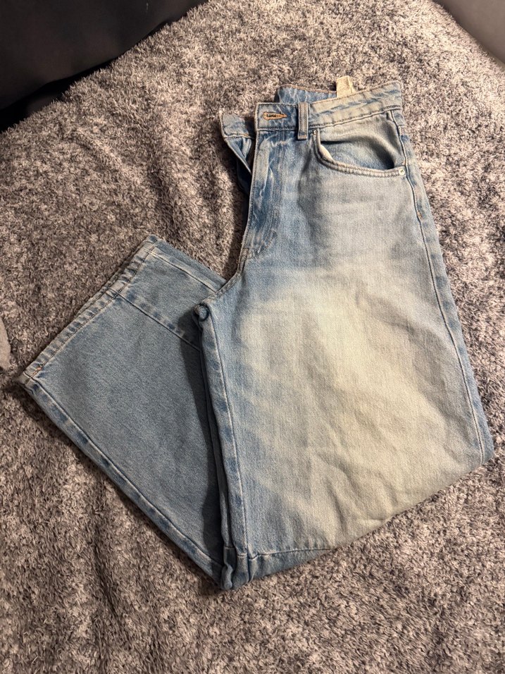 Bol Kesim Kadın Kot Pantolon - Görsel 2