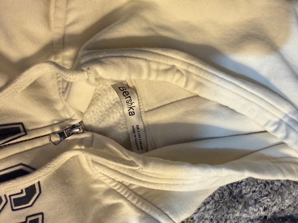 Fermuarlı Beyaz Kapüşonlu kadın
 Sweatshirt - Görsel 4