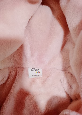 Civil Kız Çocuk Kapüşonlu Pembe Kürklü Mont