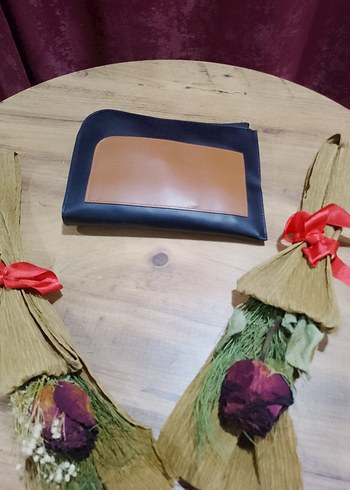 Kadın Deri Püsküllü Bohem Clutch Çanta
