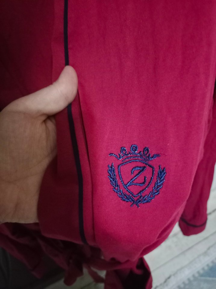 Bordo Uzun Kollu Salaş Midi erkek sabahlık - Görsel 4