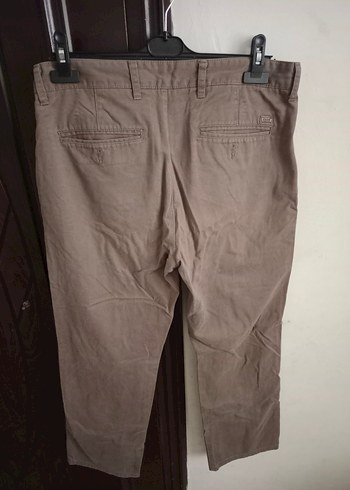 Bej Keten Erkek Pantolon Bel Detaylı - Görsel 5