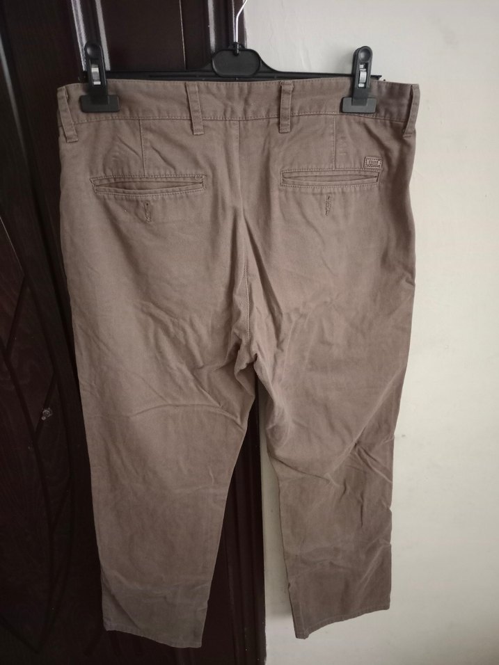 Bej Keten Erkek Pantolon Bel Detaylı - Görsel 5