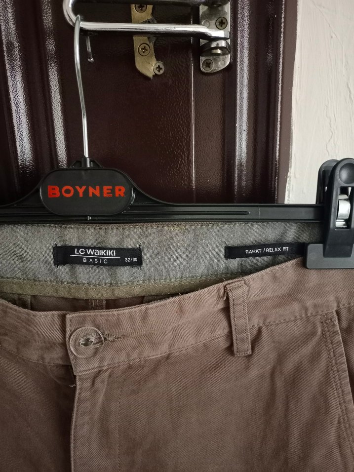 Bej Keten Erkek Pantolon Bel Detaylı - Görsel 4