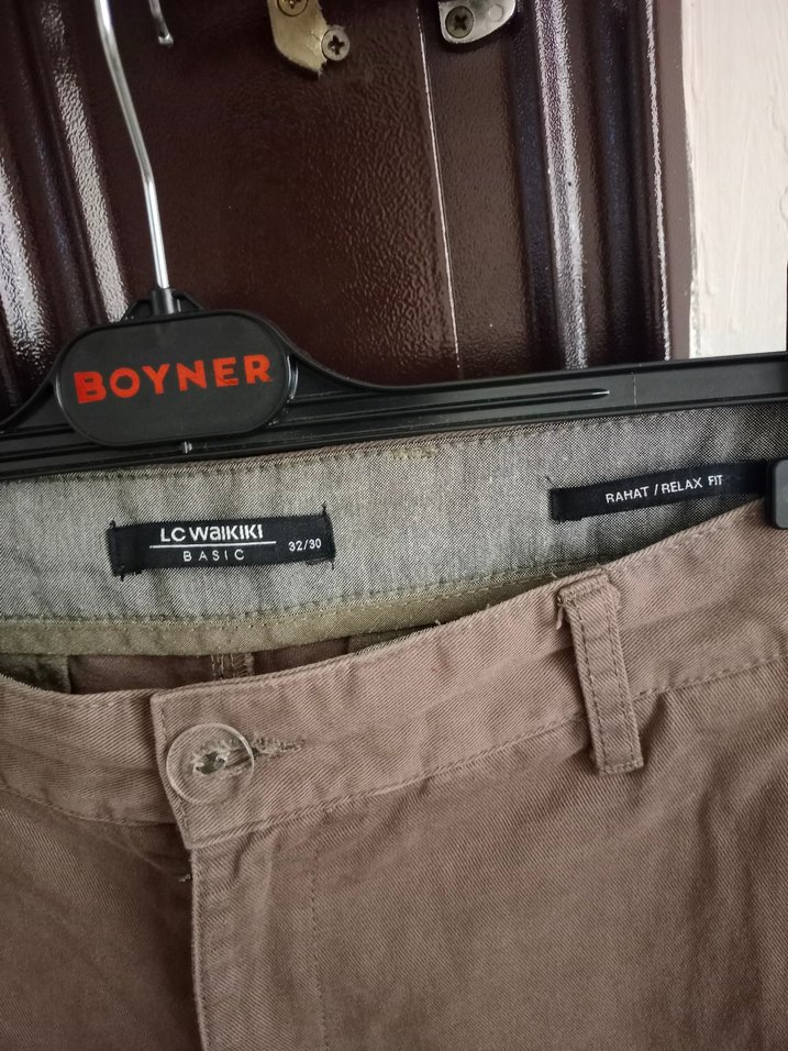 Bej Keten Erkek Pantolon Bel Detaylı - Görsel 3