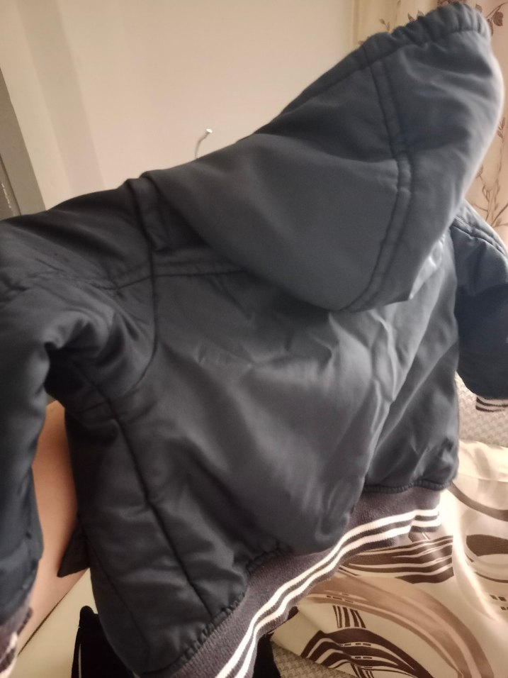 koyu lacivert Kapüşonlu Fermuarlı Erkek Çocuk Mont - Görsel 5