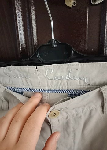 Bej pamuk Kemerli Erkek Pantolon - Görsel 3