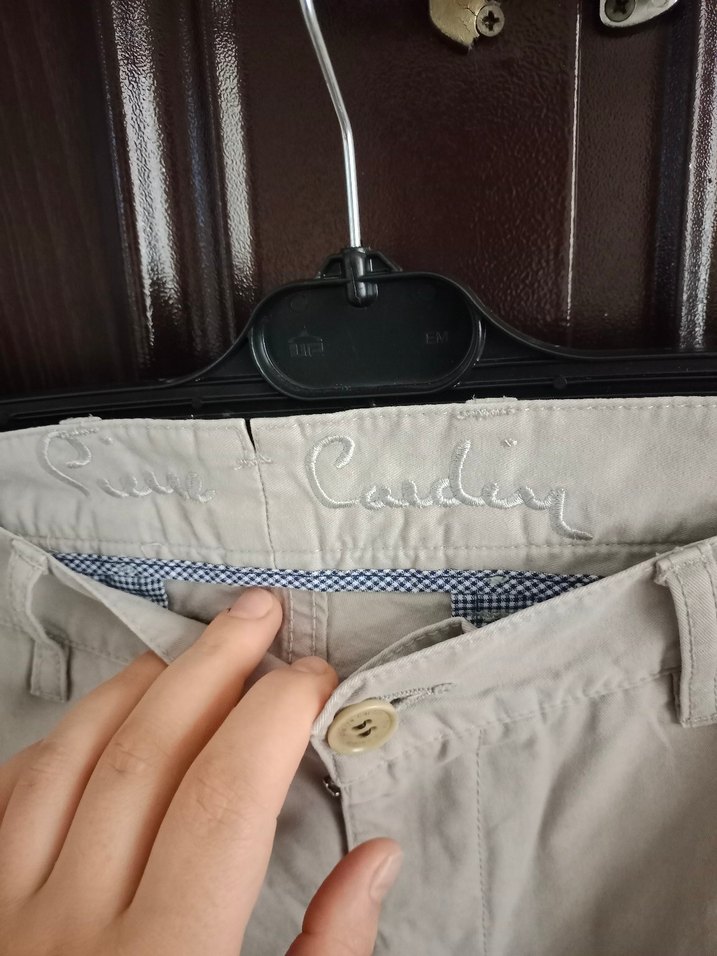 Bej pamuk Kemerli Erkek Pantolon - Görsel 3