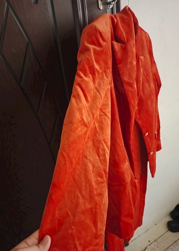 Turuncu Süet Kadın blazer ve pantolon takım 2 li fiyat - Görsel 11