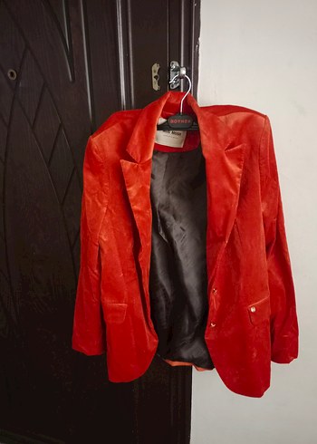 Turuncu Süet Kadın blazer ve pantolon takım 2 li fiyat - Görsel 7