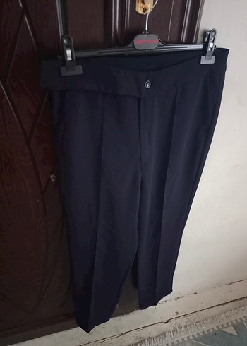 koyu lacivert Kadın Kumaş Pantolon - Görsel 2