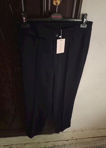 koyu lacivert Kadın Kumaş Pantolon - Görsel 3