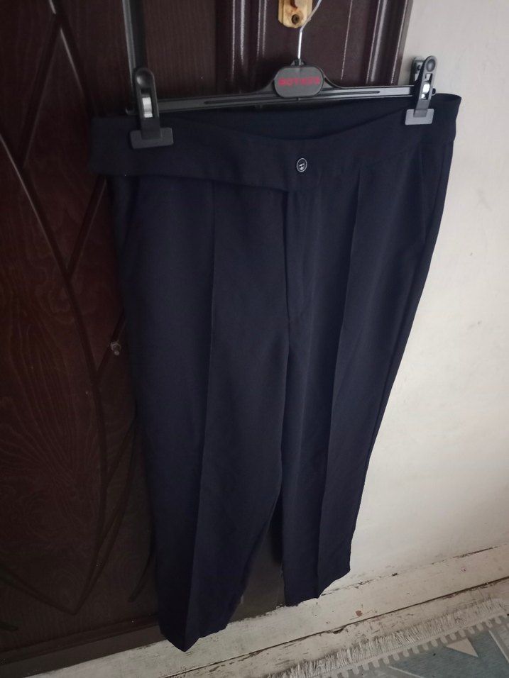 koyu lacivert Kadın Kumaş Pantolon - Görsel 2