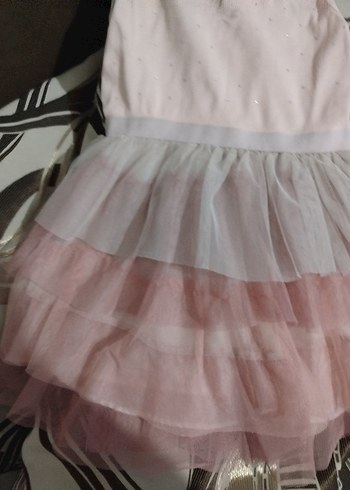 Pembe Kız Çocuk Fırfırlı Elbise - Görsel 2