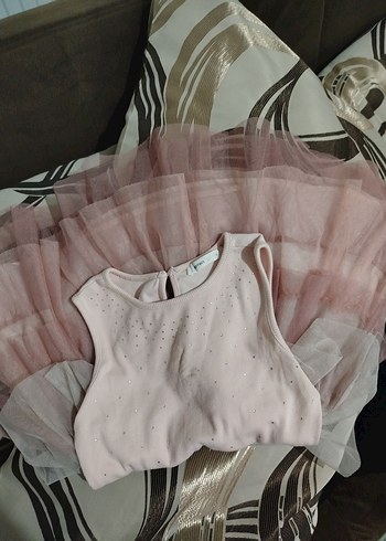Pembe Kız Çocuk Fırfırlı Elbise - Görsel 7