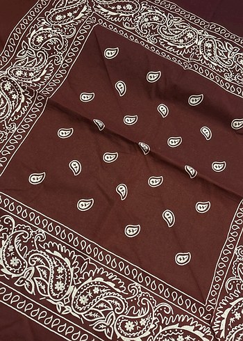 Bordo Desenli Kadın Fular/ Bandana - Görsel 3