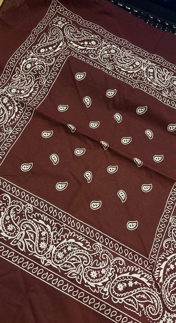 Bordo Desenli Kadın Fular/ Bandana - Görsel 3