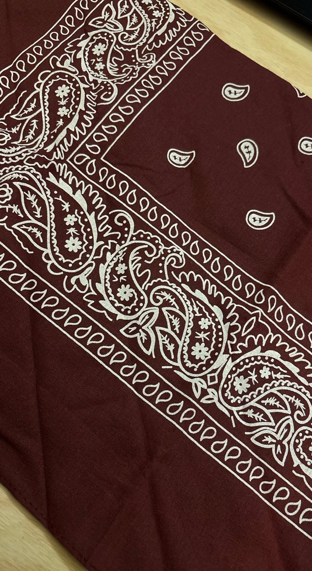 Bordo Desenli Kadın Fular/ Bandana - Görsel 2