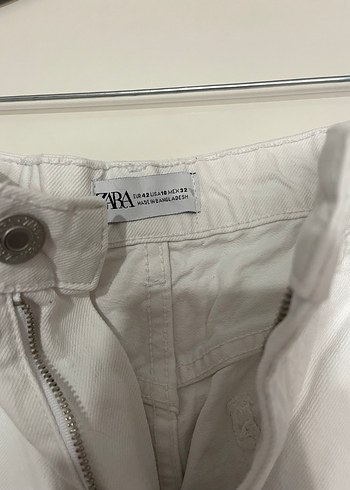 Zara Beyaz Normal Boy Kadın Keten Pantolon