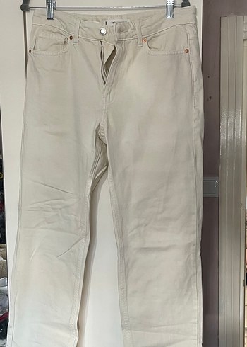 Beyaz Regular Fit Kadın Kot Pantolon