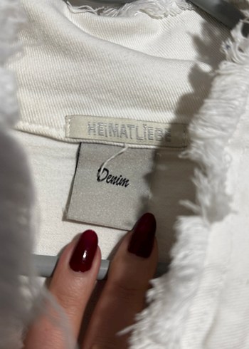 Beyaz Düğmeli Kadın Denim Ceket - Görsel 2